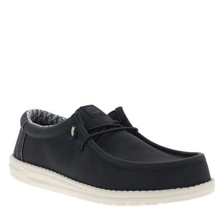 Sneakers Wally Classic bleu marine à talon plat et lacets ronds