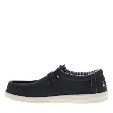 Sneakers Wally Classic bleu marine à talon plat et lacets ronds - Image 3