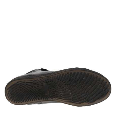 Bottines en cuir bleu marine à talon plat avec des lacets et un zip latéral - Image 6