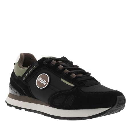 Baskets running Travis Sport Colors en cuir noires avec une semelle plate