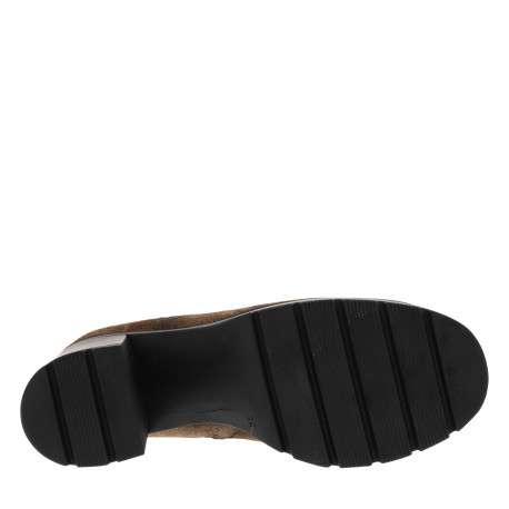 Boots en cuir taupe à semelle décroché haute avec un soufflet élastiqué - Image 6