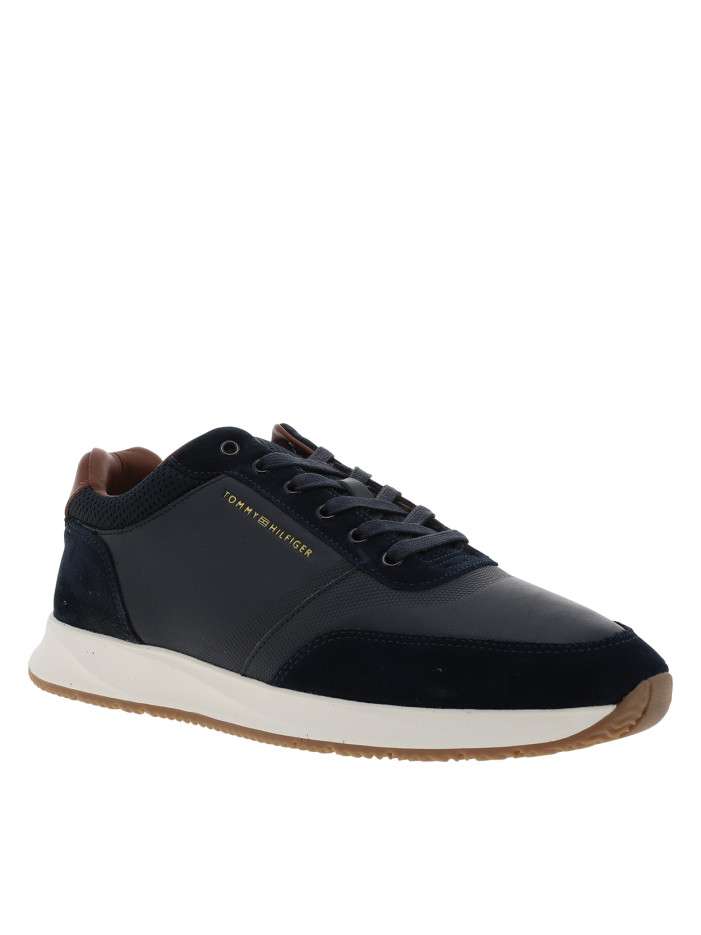 Basket en cuir bleu marine...