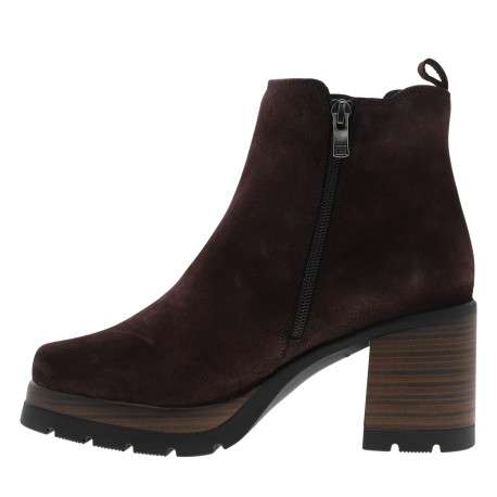Boots en cuir violettes à semelle décroché haute avec un soufflet élastiqué - Image 3