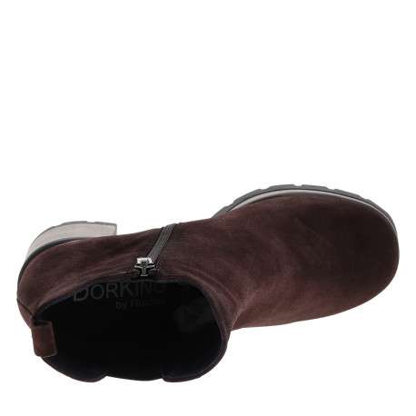 Boots en cuir violettes à semelle décroché haute avec un soufflet élastiqué - Image 5