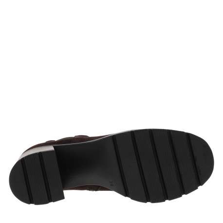 Boots en cuir violettes à semelle décroché haute avec un soufflet élastiqué - Image 6