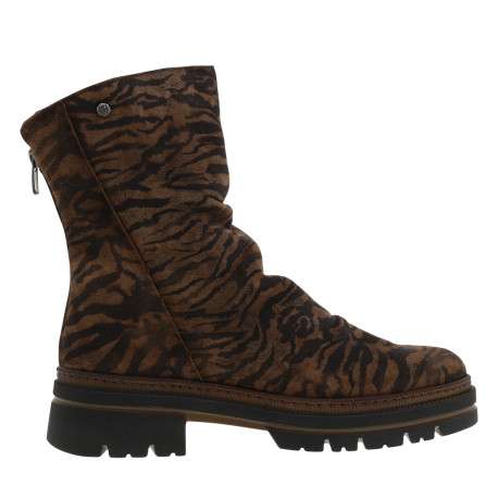 Boots en cuir léopard à semelle décroché bas et une fermeture à zip - Image 2