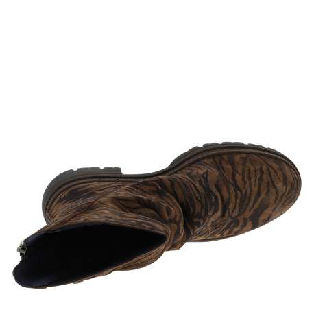 Boots en cuir léopard à semelle décroché bas et une fermeture à zip - Image 5