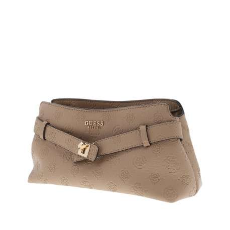 Sac à bandoulière amovible beige avec imprimé monogramme embossé - Image 2