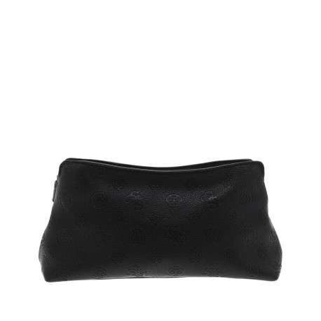 Sac à bandoulière noir à motifs monogrammes muni d'un zip et d'une pression - Image 4