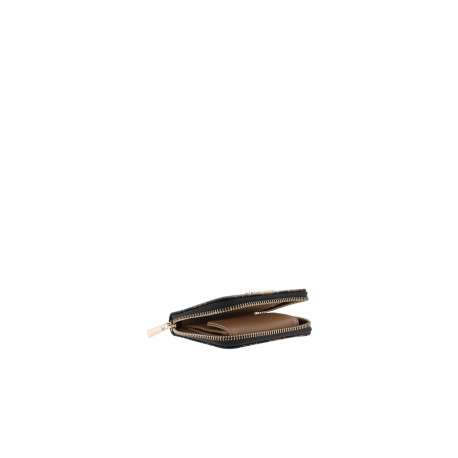 Porte-monnaie marron à motif monogramme muni d'une fermeture à zip - Image 4