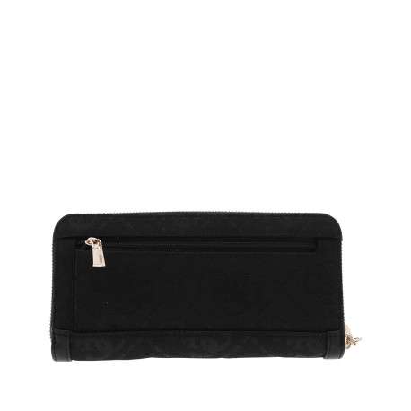 Portefeuille noir à imprimé monogramme avec une fermeture à zip - Image 2