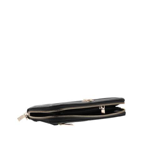 Portefeuille noir à imprimé monogramme avec une fermeture à zip - Image 4