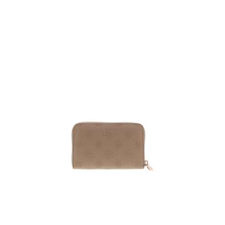 Portefeuille beige à imprimé monogramme avec une fermeture à zip - Image 2