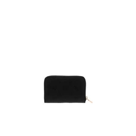 Portefeuille noir à imprimé monogramme embossé avec une fermeture à zip - Image 2