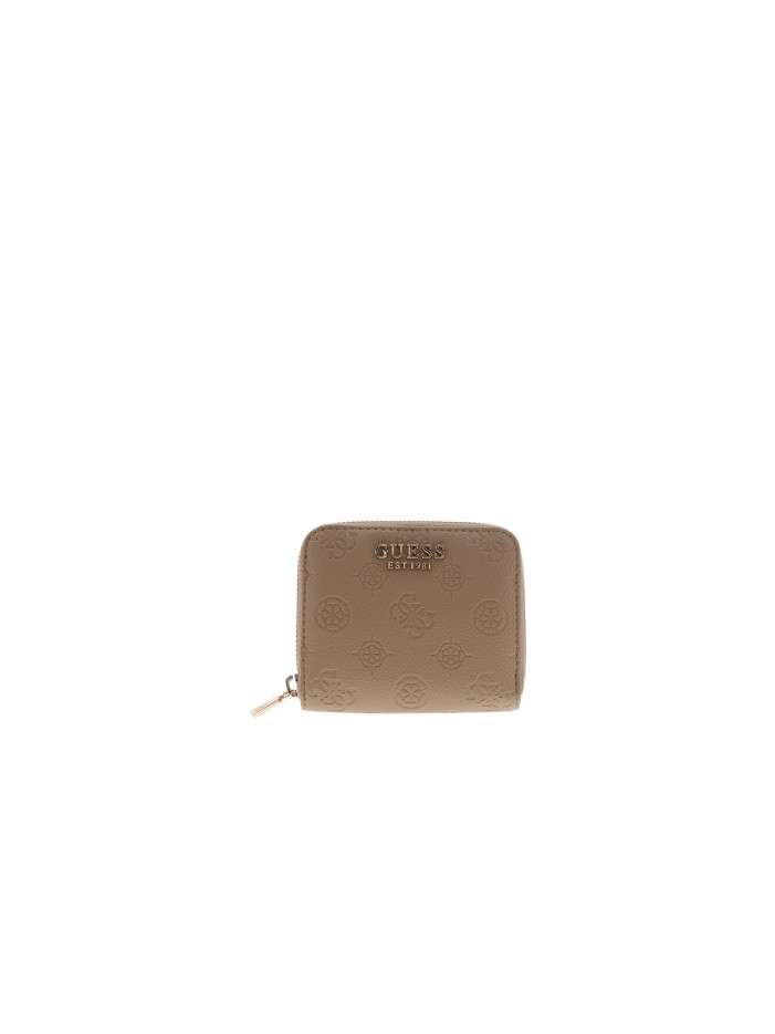 Porte-monnaie beige à motif...