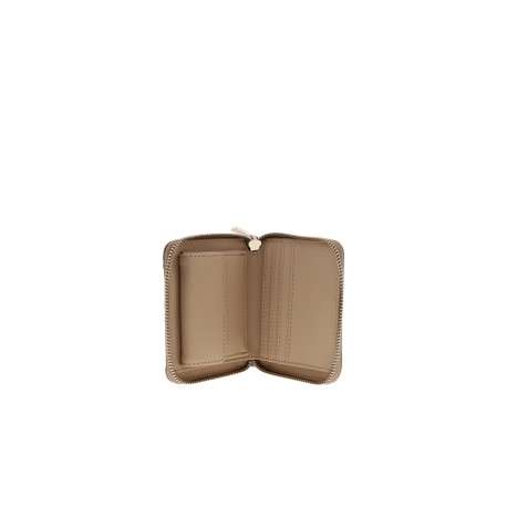 Porte-monnaie beige à motif monogramme muni d'une fermeture à zip - Image 3