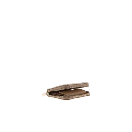 Porte-monnaie beige à motif monogramme muni d'une fermeture à zip - Image 4