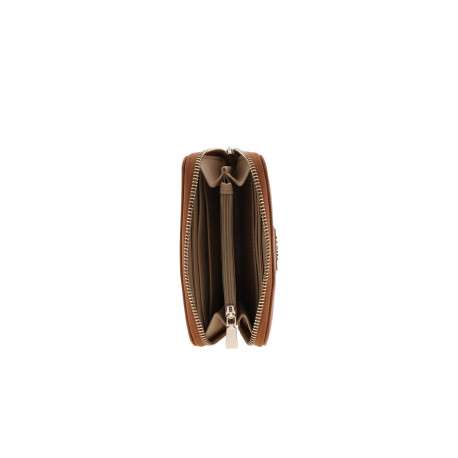 Portefeuille camel uni avec une fermeture à zip et un logo - Image 3