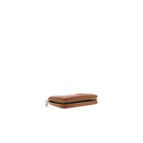 Portefeuille camel uni avec une fermeture à zip et un logo - Image 4