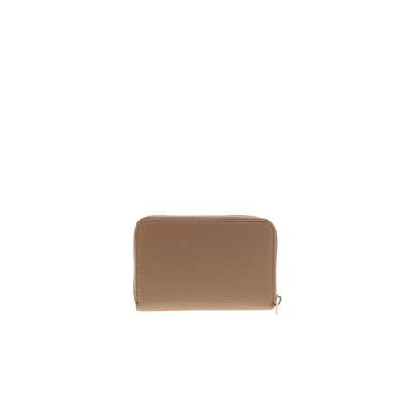 Portefeuille caramel uni muni d'une fermeture à zip et d'un gros logo cousu - Image 2