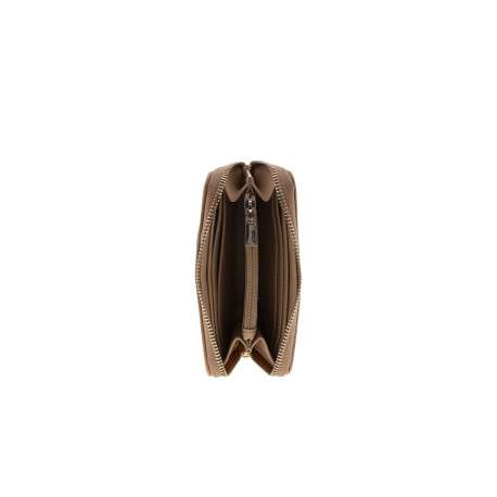 Portefeuille caramel uni muni d'une fermeture à zip et d'un gros logo cousu - Image 3