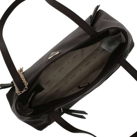 Sac à main porté épaule marron uni avec 2 anses et une fermeture à zip - Image 5