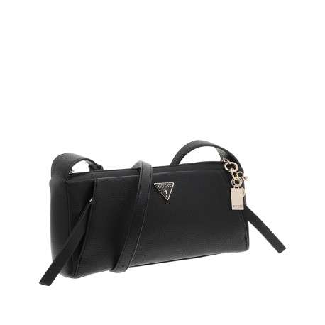 Sac à bandoulière réglable noir uni avec une fermeture à zip - Image 3