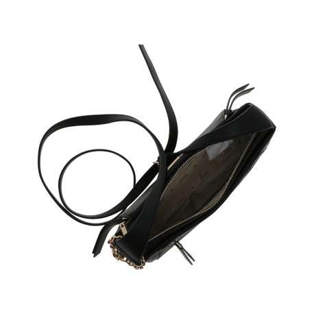 Sac à bandoulière réglable noir uni avec une fermeture à zip - Image 5