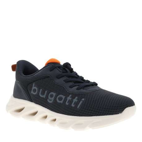 Baskets running bleu marine avec un talon plat et pourvues de lacets