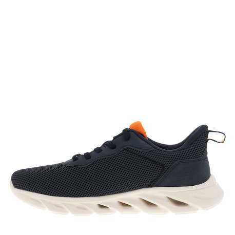 Baskets running bleu marine avec un talon plat et pourvues de lacets - Image 3