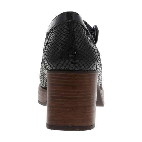 Mocassins en cuir noir verni à semelle décroché moyen et à boucle - Image 4