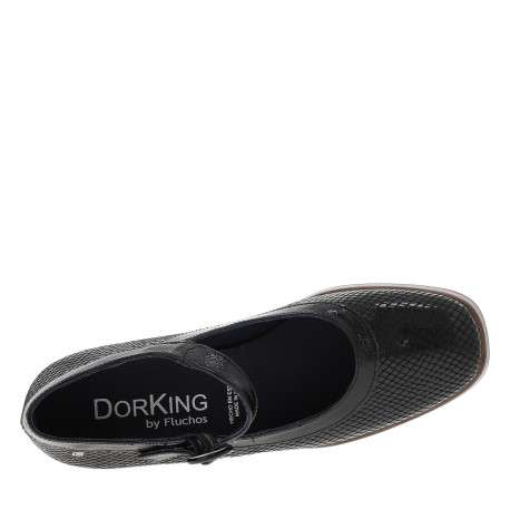 Mocassins en cuir noir verni à semelle décroché moyen et à boucle - Image 5
