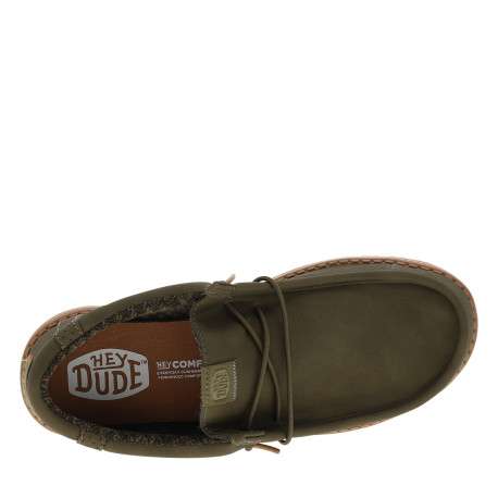 Sneakers Wally Classic kaki à talon plat avec une fermeture slip-on - Image 5