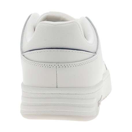Sneakers blanches en cuir avec un talon plat et pourvues de lacets - Image 4