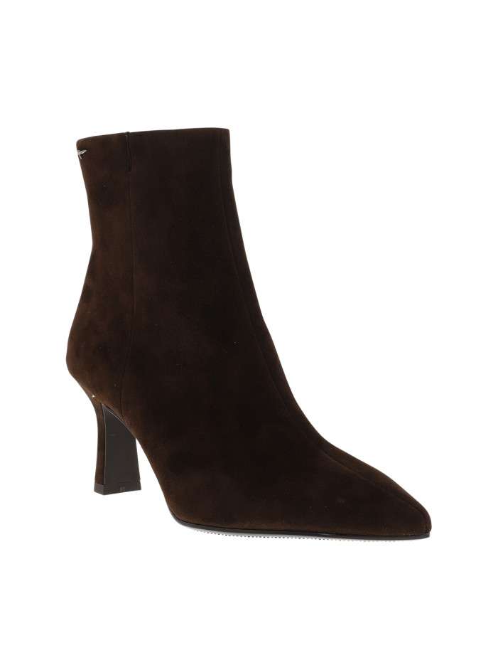 Boots en cuir chocolat avec...