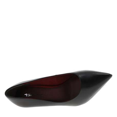 Escarpins noirs en cuir décolleté simple avec un talon décroché haut - Image 5