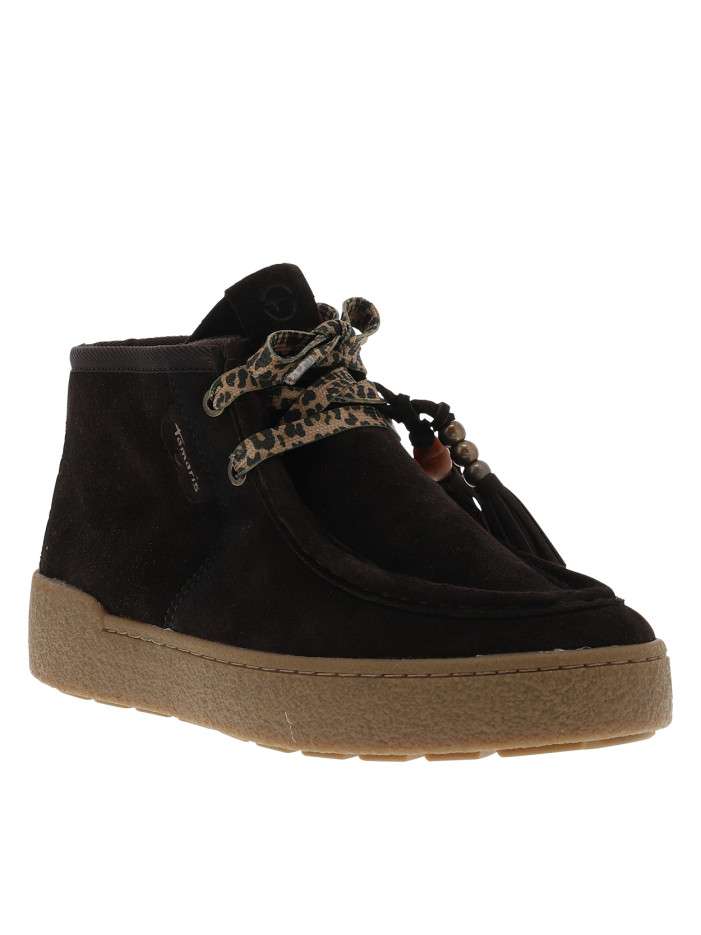 Boots en cuir chocolat avec...