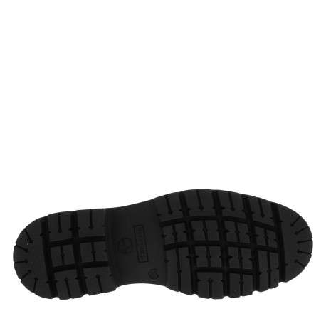 Boots en cuir noirs à talon décroché bas avec des soufflets élastiqués - Image 6