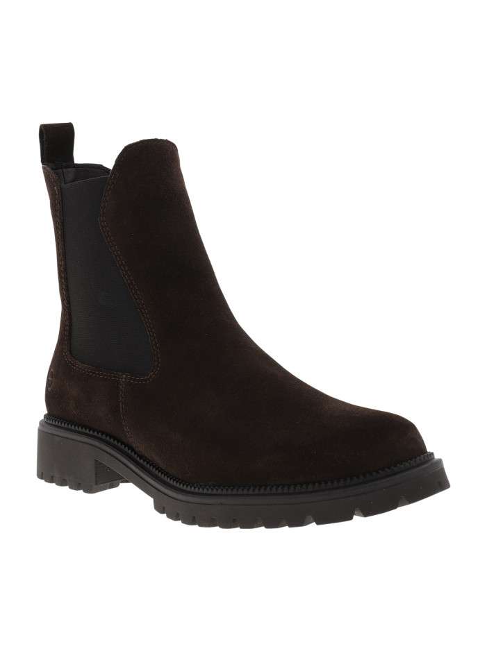 Boots en cuir chocolat à...