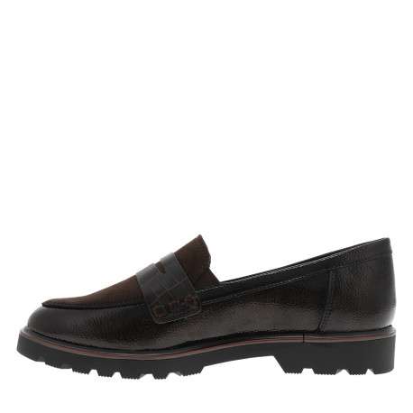 Mocassins marron à talon décroché bas avec des soufflets élastiqués - Image 3