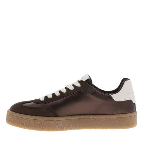 Tennis en cuir marron à semelle plate et une fermeture à lacets - Image 3