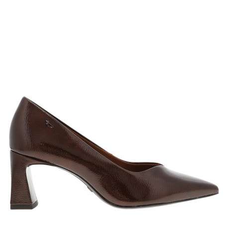 Escarpins décolletés simples marron avec un talon décroché haut - Image 2