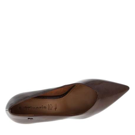 Escarpins décolletés simples marron avec un talon décroché haut - Image 5