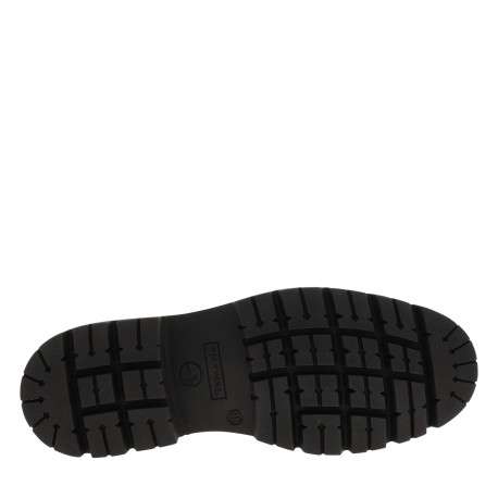 Boots en cuir chocolat à talon décroché bas avec des soufflets élastiqués - Image 6