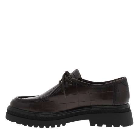 Mocassins en cuir marron à semelle plate et une femreture à lacets - Image 3
