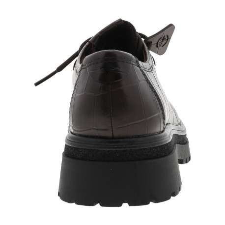Mocassins en cuir marron à semelle plate et une femreture à lacets - Image 4