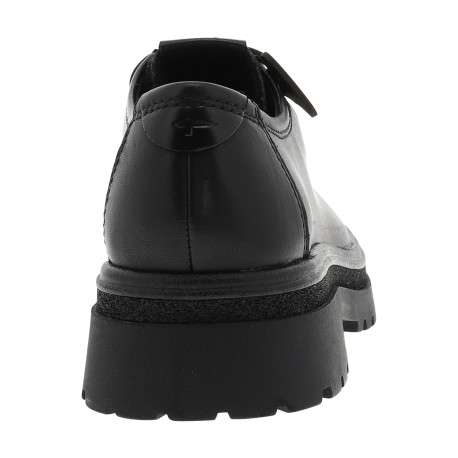 Mocassins en cuir noir à semelle plate et une fermeture à lacets - Image 4