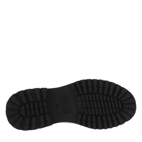 Mocassins en cuir noir à semelle plate et une fermeture à lacets - Image 6