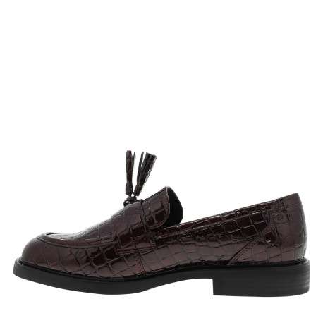 Mocassins bordeaux avec une semelle plate et une fermeture à lacets - Image 3