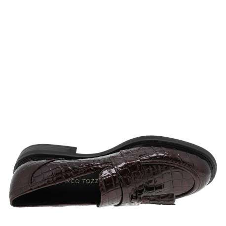 Mocassins bordeaux avec une semelle plate et une fermeture à lacets - Image 5